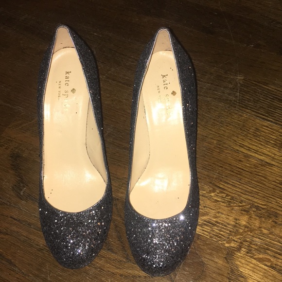 kate spade Shoes - Kate spade new black glitter round toe pumps